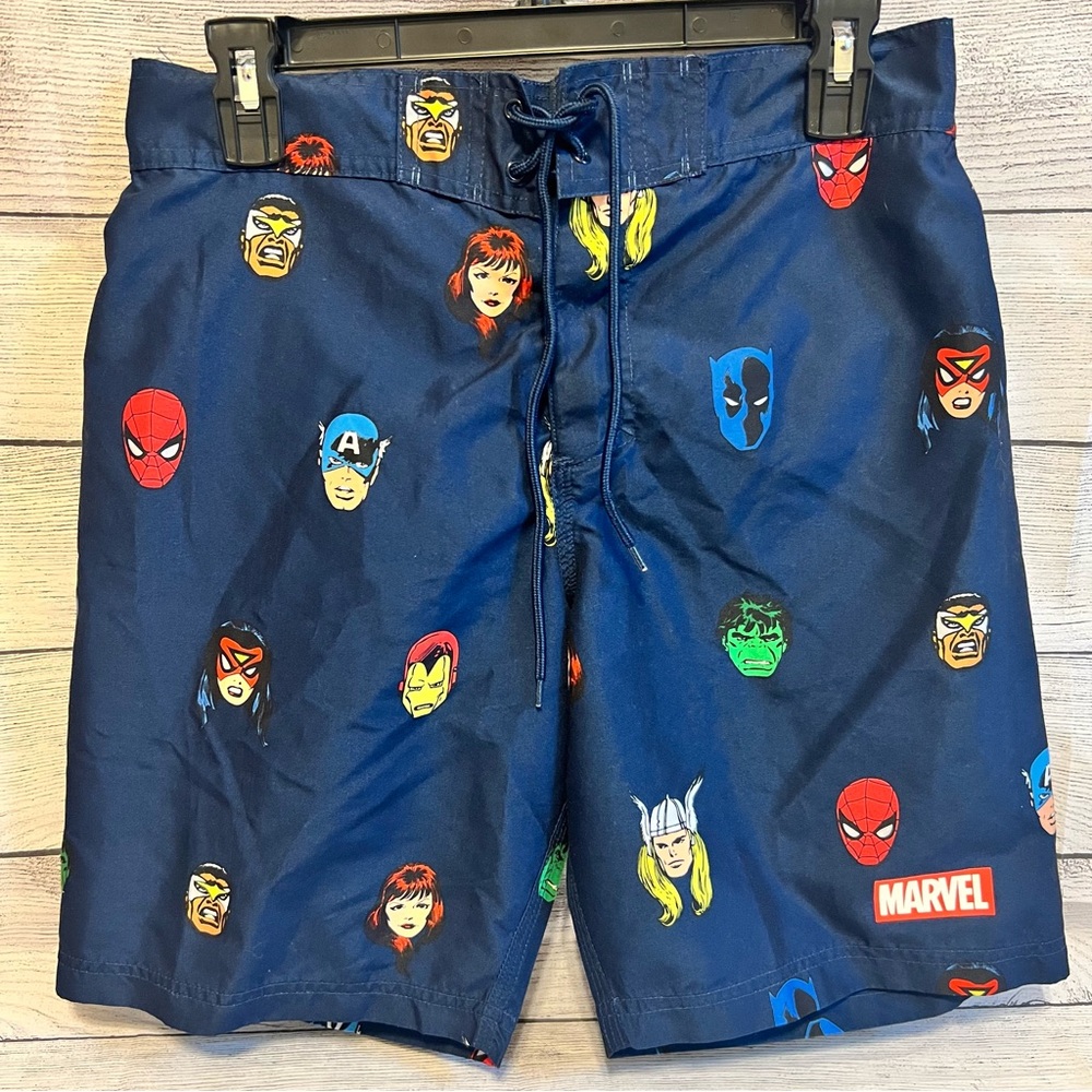 Marvel‎ Character Navy Swim Trunks - Size Small - 8" Inseam